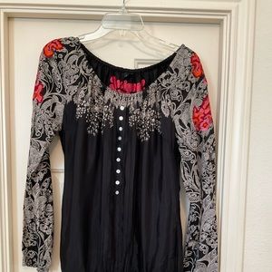 Desigual Black Embroidered Tunic - XL